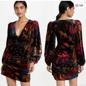 FARM Rio Velvet mini dress Color Crazy Mix Jungle animal